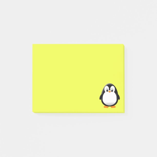 Bloco De Notas Desenho Animado de Pinguim Fofo Personalizado (Frente)