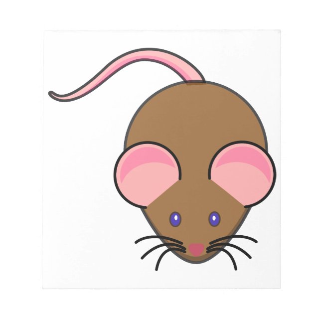 Bloco De Notas Desenho animado de rato fofo (Frente)