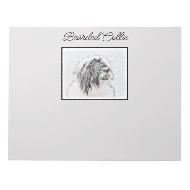 Bloco De Notas Desenho Collie Com Carapaça - Arte Cachorra Origin (Frente)