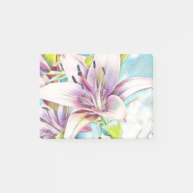 Bloco De Notas Desenho da Flor Azeea Rosa (Frente)