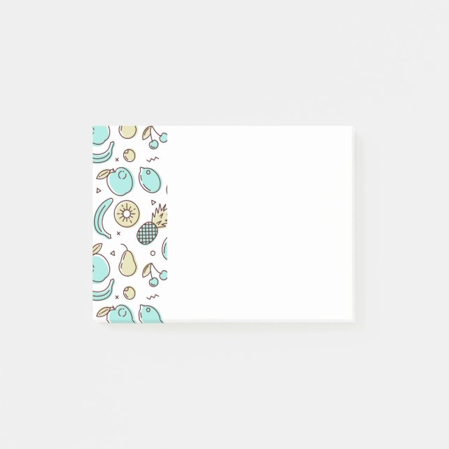 Bloco De Notas Desenho da Linha de Sumário do Padrão de Fruta Bon (Frente)