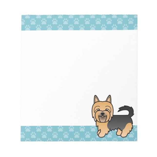 Bloco De Notas Desenho De Cachorro De Terrier Australiano Azul E  (Frente)