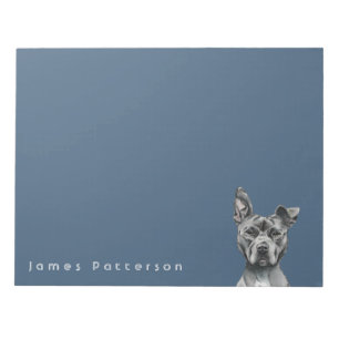 Bloco De Notas Desenho De Cão-Touro De cinza Pit-Stalky