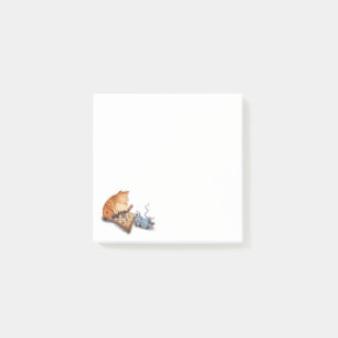 Bloco De Notas Desenho de Cartum de Gato e Mouse Reproduzindo Xad