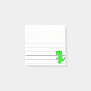 Bloco De Notas Desenho de Dinossauro Verde Vinculado 3x3