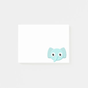 Bloco De Notas Desenho de Elefante Azul Bebê