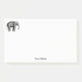 Bloco De Notas Desenho de Elefante Vintage