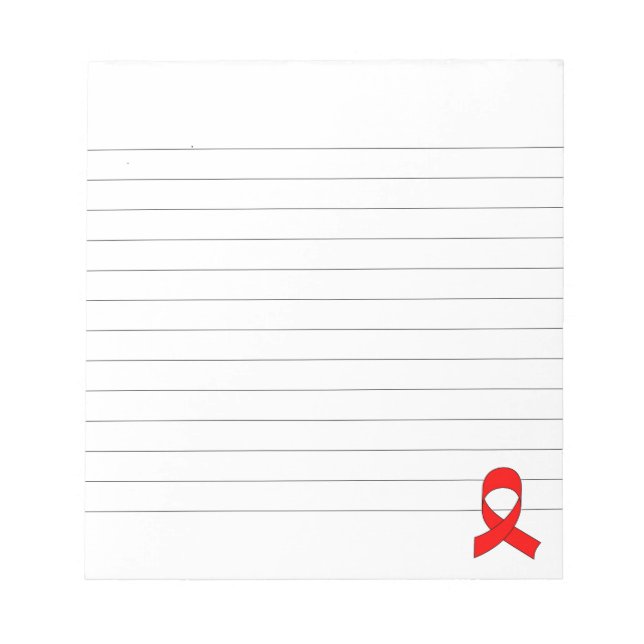 Bloco De Notas Desenho de Fita Vermelha Lined (Frente)