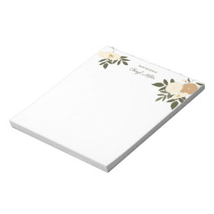 Bloco De Notas Desenho de Flor Personalizado Floral Botânico