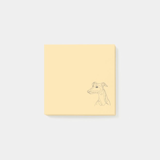 Bloco De Notas Desenho de Greyhound em Linha Cinza - Design Minim (Frente)