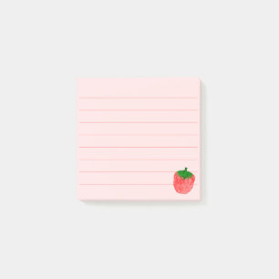 Bloco De Notas Desenho de Morango 3 x 3 Personalizado