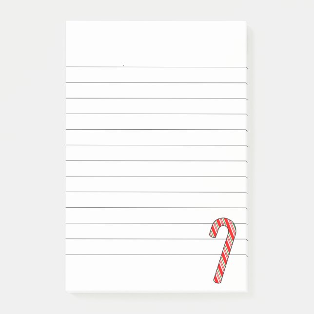 Bloco De Notas Desenho de Natal com Listras de Cana de Açúcar (Frente)