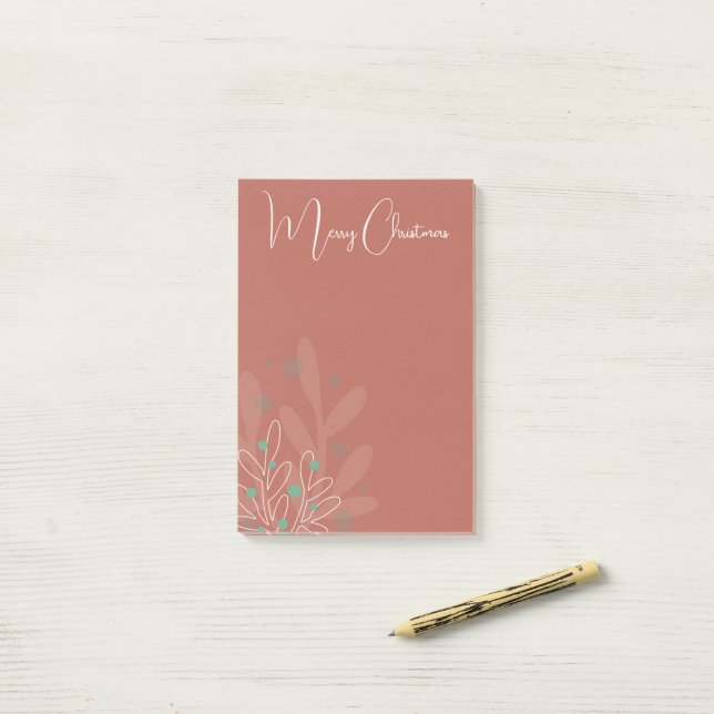 Bloco De Notas Desenho de Natal com visco tendência mão livre (Na mesa)