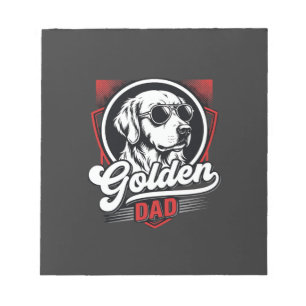 Bloco De Notas Desenho de Óculos de Sol Golden Dad Golden Retriev