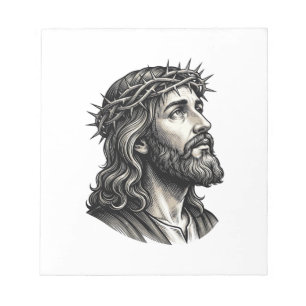 Bloco De Notas Desenho de retrato de coroa de espinhos de gravura