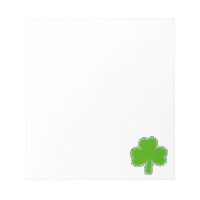 Bloco De Notas Desenho De Shamrock De Saint Patrick (Frente)