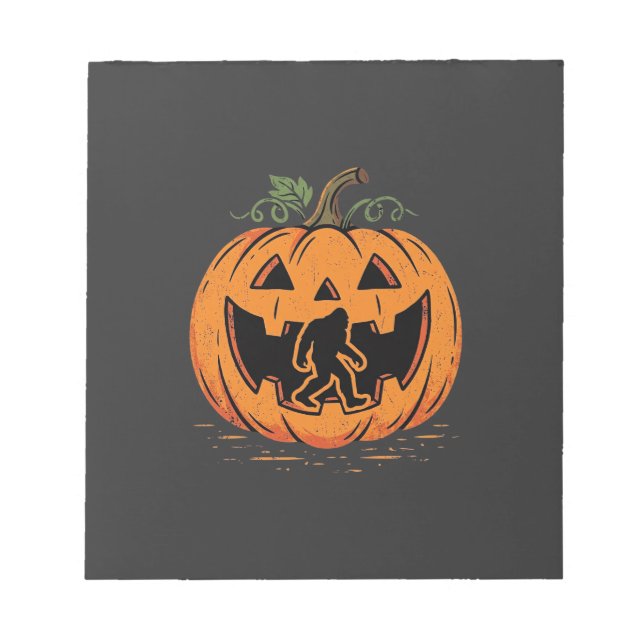 Bloco De Notas Desenho de silhueta de abóbora de Halloween do Pé  (Frente)