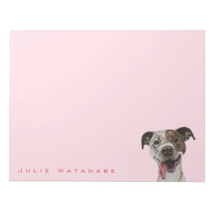 Bloco De Notas Desenho de sorriso do cão do pitbull