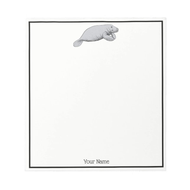 Bloco De Notas Desenho do Vintage Manatee (Frente)