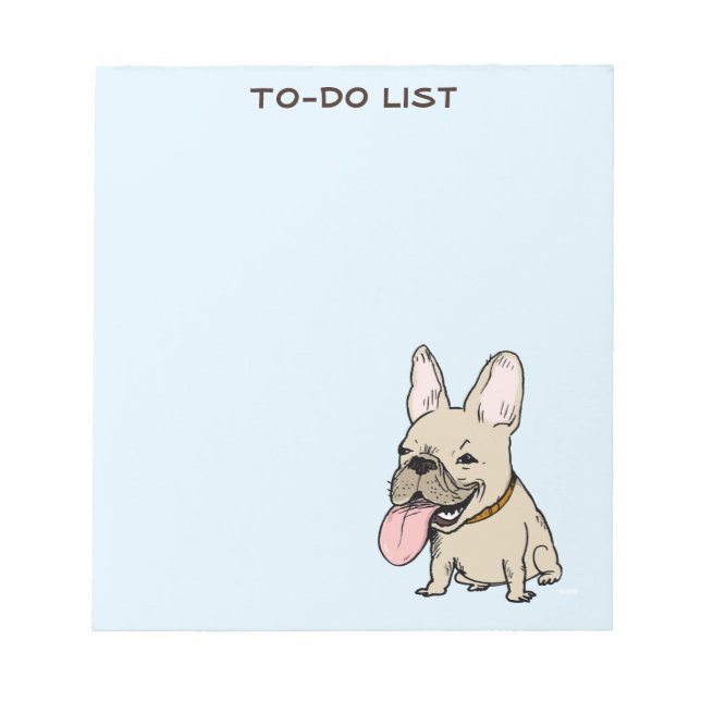 Bloco De Notas Desenho engraçado do Bulldog Francês com texto per (Frente)