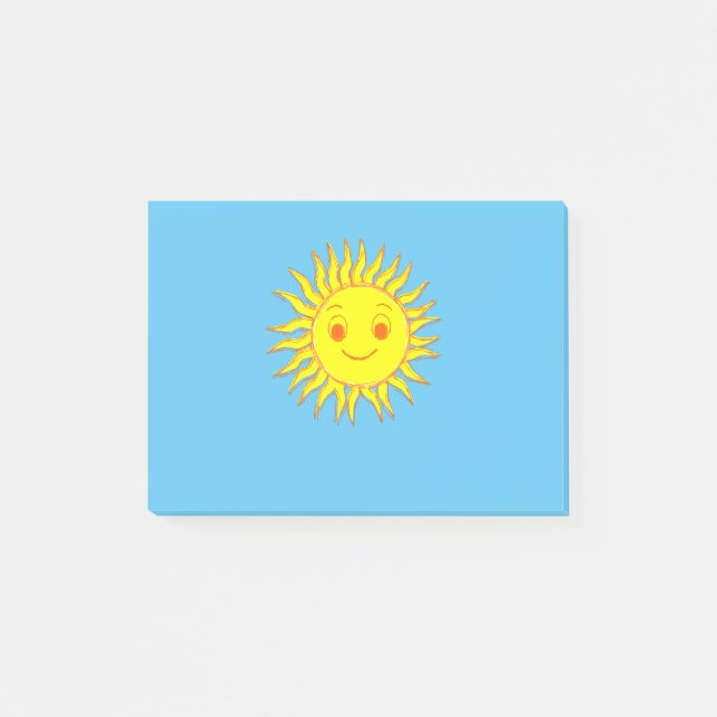 Bloco De Notas Desenho Feliz Da Face Do Sol (Frente)
