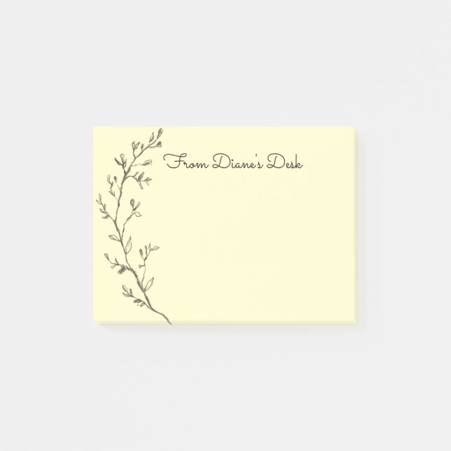 Bloco De Notas Desenho Floral Esboçado (Frente)