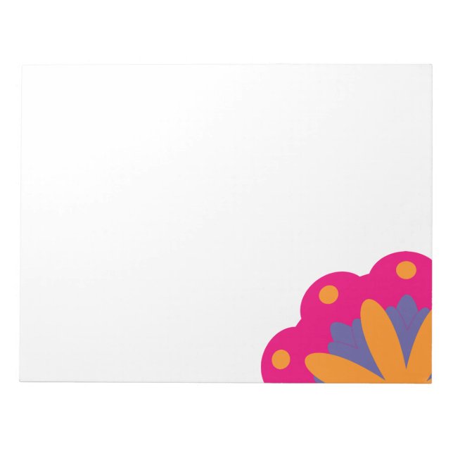 Bloco De Notas Desenho Geométrico de Flores Coloridas (Frente)