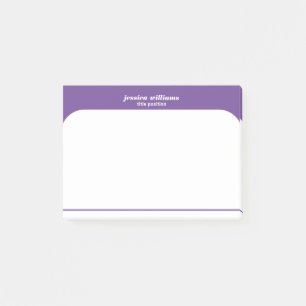 Bloco De Notas Desenho geométrico minimalista roxo e branco