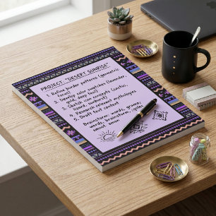 Bloco De Notas Desenho tribal roxo