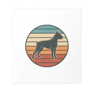 Bloco De Notas Desenho Vetorial de Xilogravura de Cachorro Boxer 