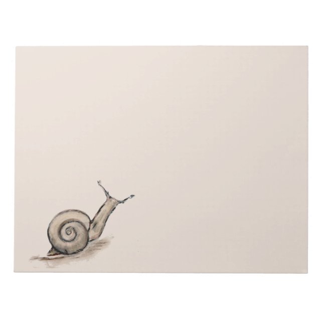Bloco De Notas Desenho zen original de caracol pastel (Frente)