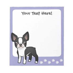 Bloco De Notas Desenhos animados Boston Terrier