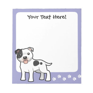Bloco De Notas Desenhos animados Staffordshire bull terrier