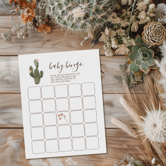 Bloco De Notas Desert Chic Baby Bingo (Let us take the prickles out of your party planning with this “sand-tastic” desert chic design.)