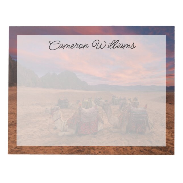 Bloco De Notas Desertos | Camels Sinai Mounts Egito (Frente)