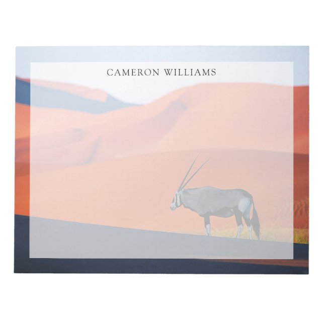 Bloco De Notas Desertos | Namib Desert Oryx (Frente)