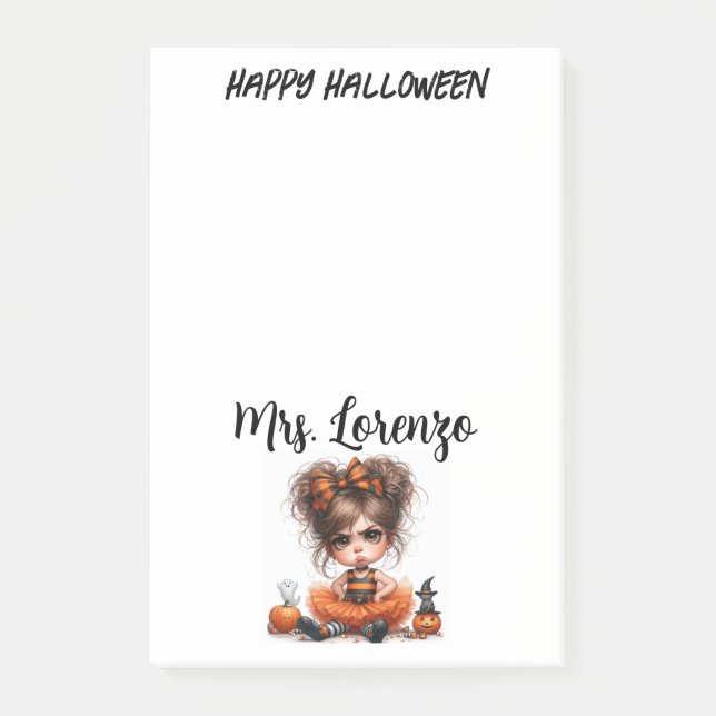 Bloco De Notas Desfile de Abóboras Personalizado — Um Halloween C (Frente)