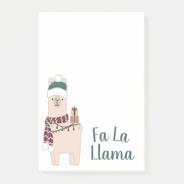 Bloco De Notas Design bonito do lama do La do Fa do feriado (Frente)