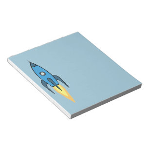 Bloco De Notas Design bonito retro azul dos desenhos animados de