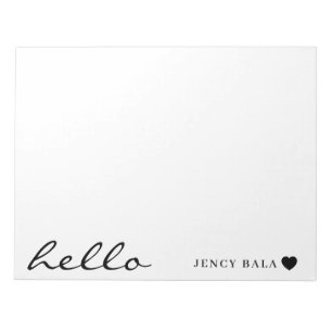Bloco De Notas Design Branco Limpo Coração Minimal Moderno