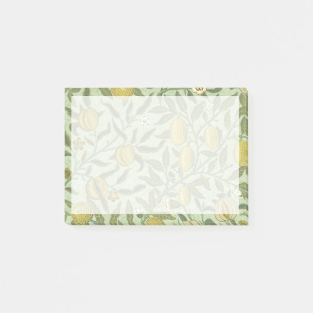 Bloco De Notas Design da fruta da romã de William Morris (Frente)