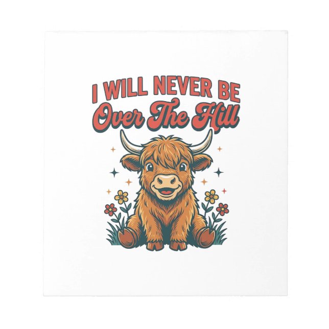 Bloco De Notas Design de aniversário engraçado de vaca das Terras (Frente)