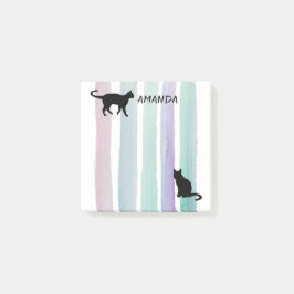 Bloco De Notas design de aquarela do gato postar a nota