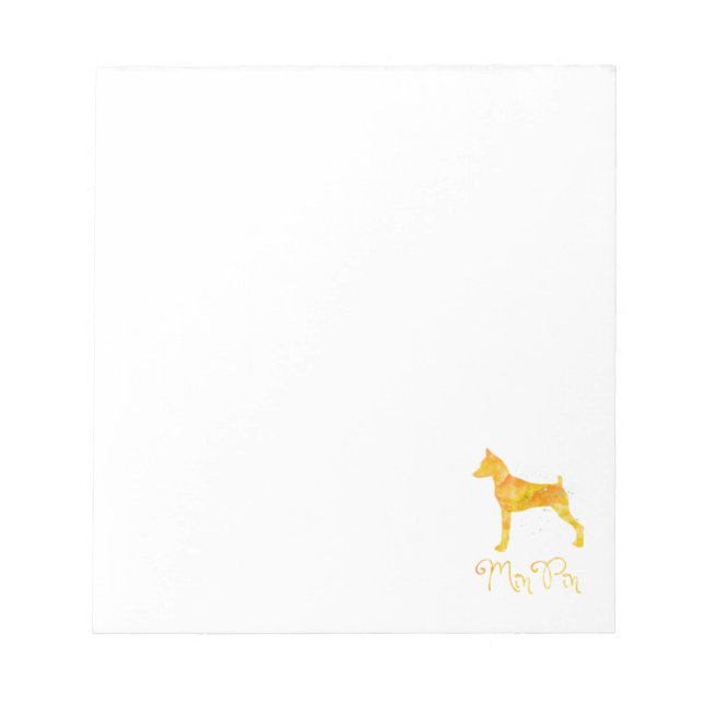 Bloco De Notas Design de Aquarela Miniatura Pinscher (Frente)
