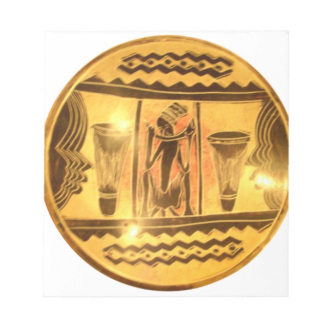Bloco De Notas Design de Arte Étnica da África ouro (Frente)