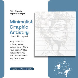 Bloco De Notas Design de Arte Gráfica Minimalista Caderno Linado
