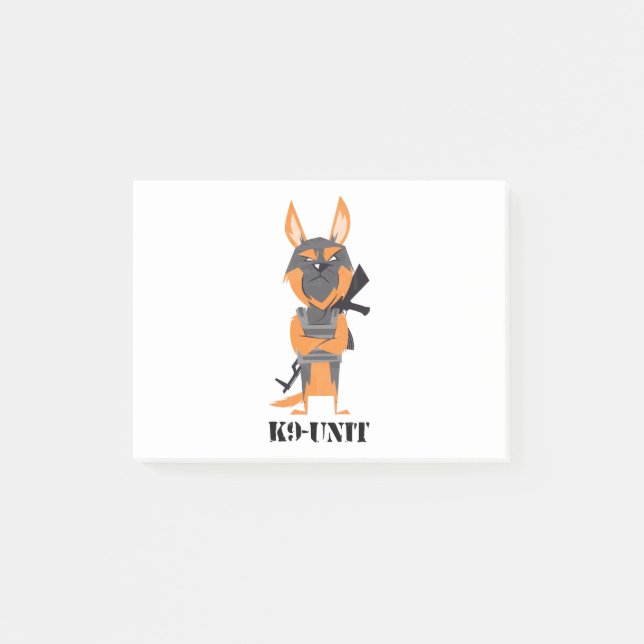 Bloco De Notas Design de cachorro da unidade K9 de desenho animad (Frente)