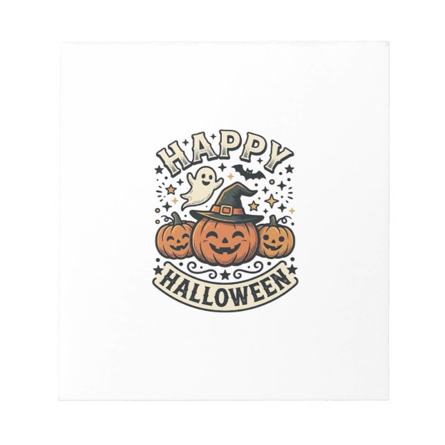 Bloco De Notas Design de Camisa de Fantasma de Abóbora de Hallowe (Frente)