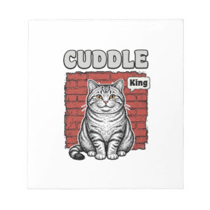 Bloco De Notas Design de Camisa de Gato Vintage Cuddle King_1
