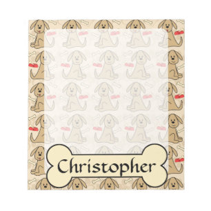 Bloco De Notas Design De Cão De Pupado Castanho Personalizado